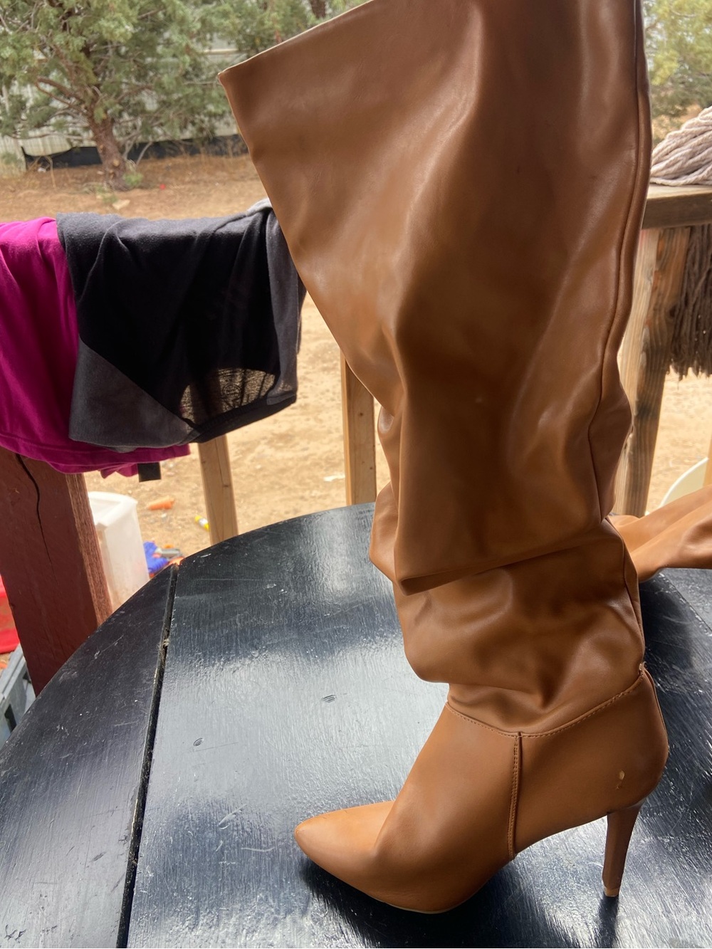 light brown tanish high knee stiletto  slouch boots🤎 - Picture 3 of 3